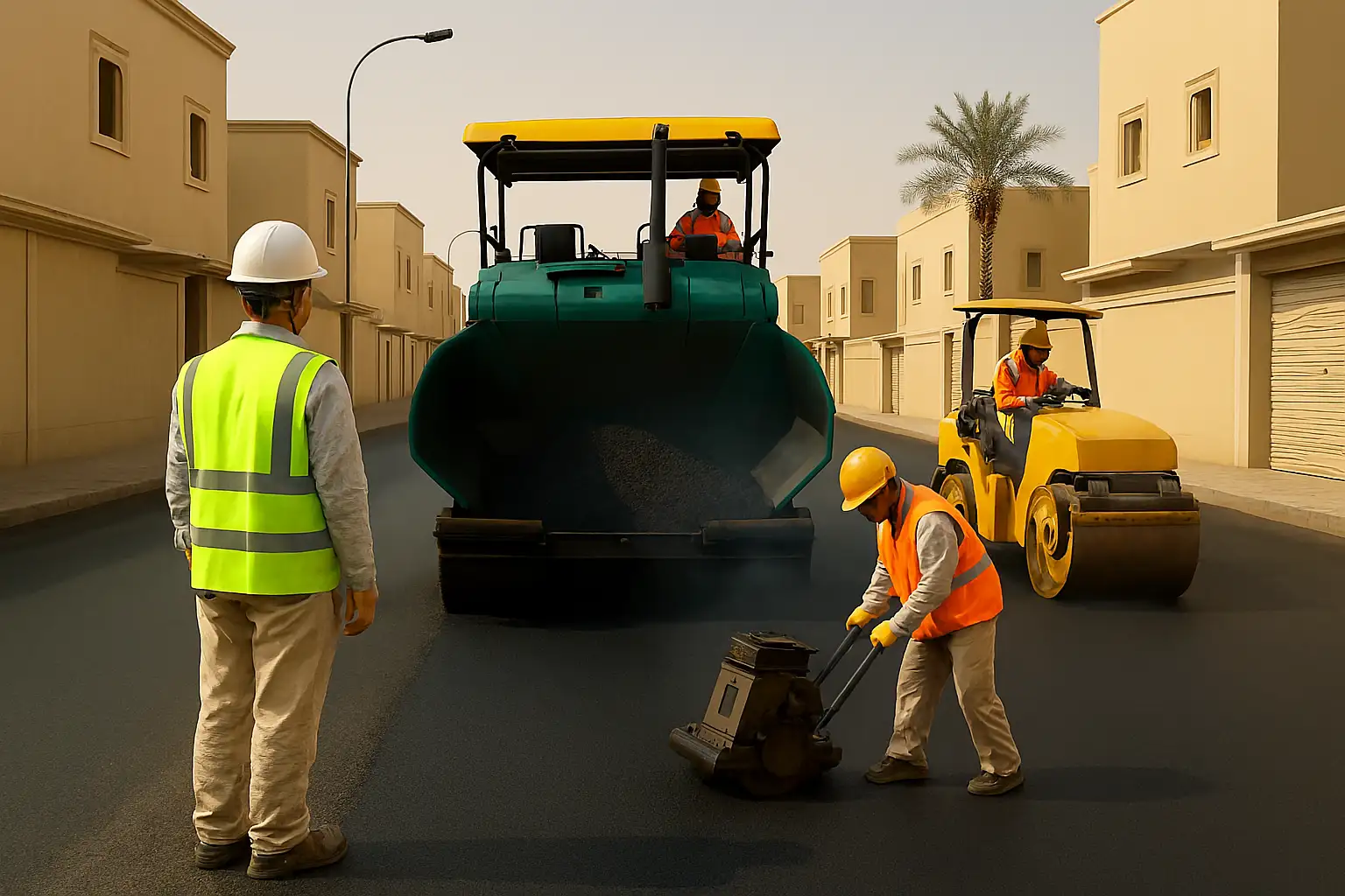 أحدث تقنيات سفلتة الطرق في الرياض